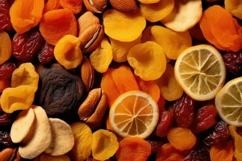 تصویر 1 از میوه خشک مخلوط با تنوع متفاوت و بافت تازه